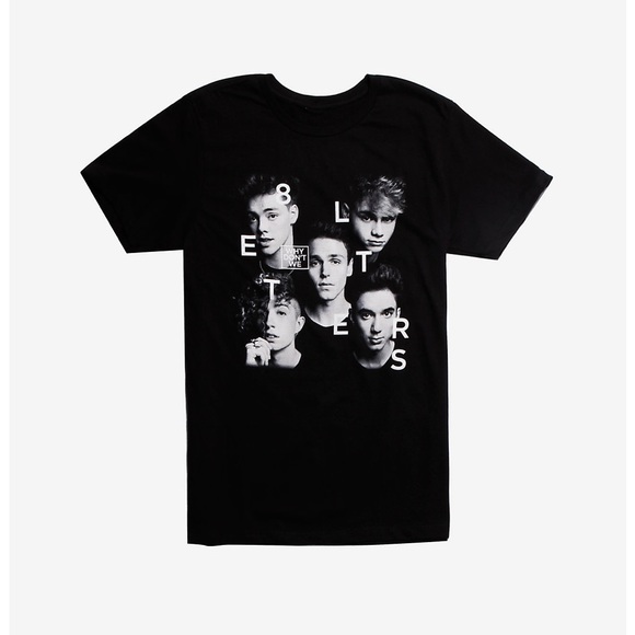 WHY DON'T WE Black & White 8 Letters Graphic Band Tee - Picture 2 of 8